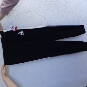 Reeboks BNWT Color Block Joggers - Women's Black w White n Grey Trim SZ XL SLIM